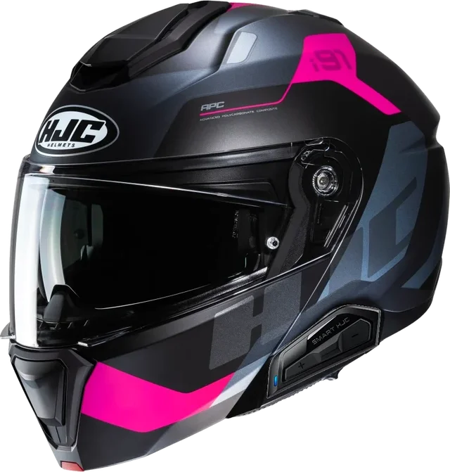 HJC i91 Modular Bluetooth Helmet Carst MC-8SF 21b installed