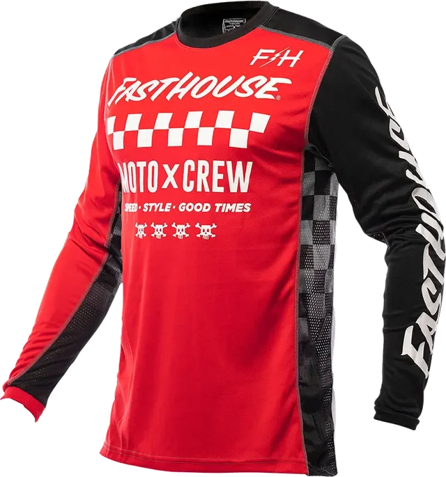 Fasthouse Grindhouse Alpha Youth Jersey - Red/Black, red black