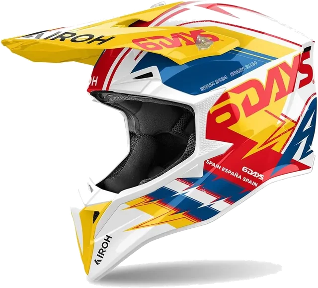 Airoh Wraaap Six Days Spain 2024 Off-road Helmet, White / Yellow Gloss