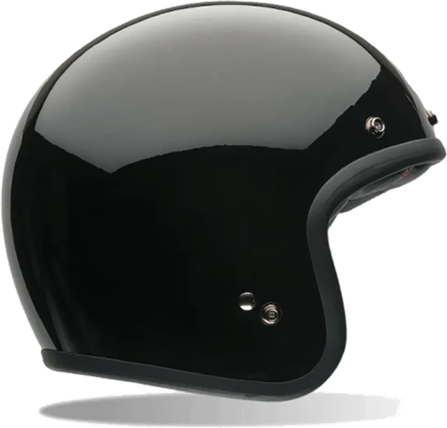 Bell moto Custom 500 Dlx Open Face Helmet, Streak Gloss Black / White