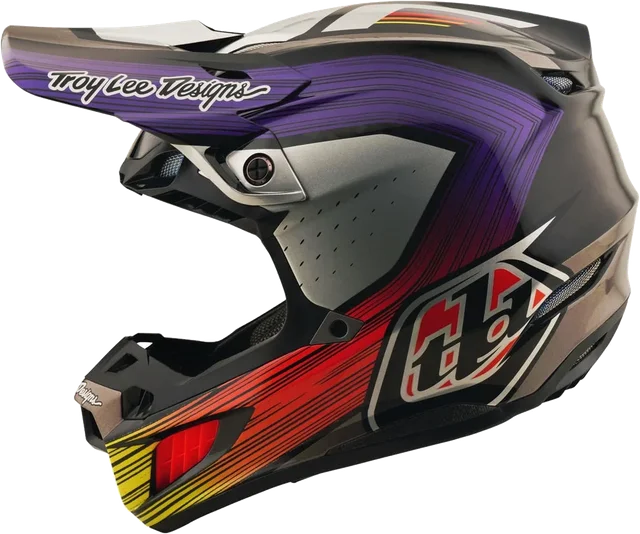 Troy Lee Designs SE5 Carbon Helmet W/ MIPS - Stripes, black purple