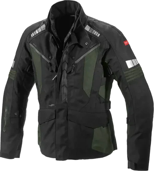 Spidi Outlander CE Waterproof Mens Jacket - Black/Green, Black/Green