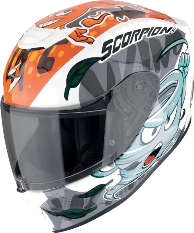 Scorpion Exo EXO-JUNIOR- THE4ELEMENTS, Blanc/Bleu/Orange