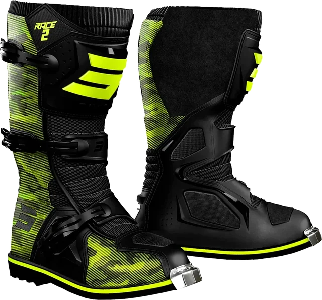Shot race gear Race 2 Tactic Off-road Boots, Neon Yellow