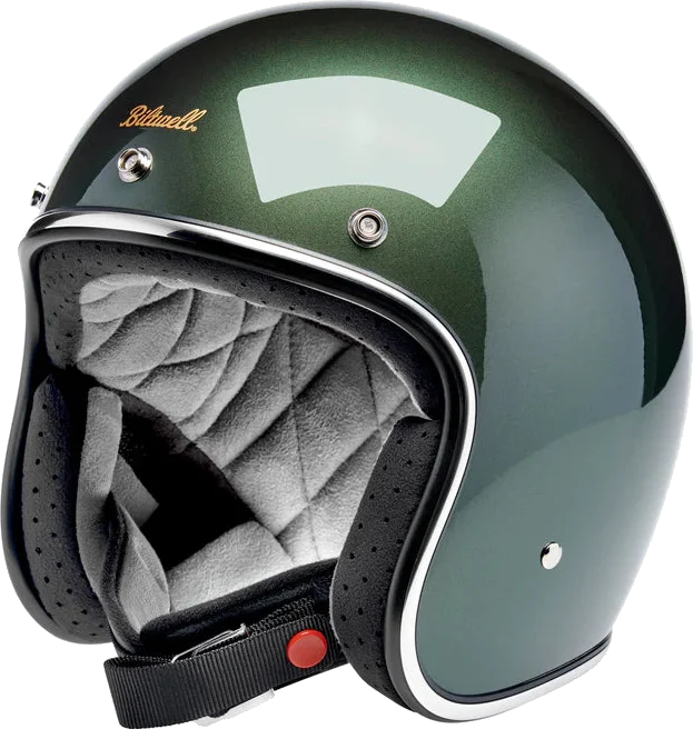 Biltwell Bonanza Metallic Sierra Green Helmet, Met Sierra GN