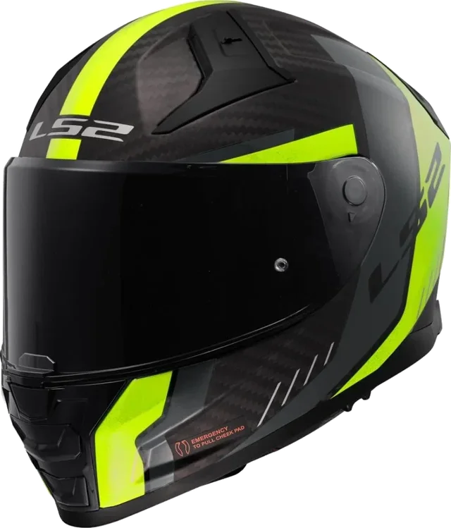 LS2 FF811 Vector II Carbon Helmet Grid Matt Hi Viz Yellow, Grid Matt Hi Viz Yellow