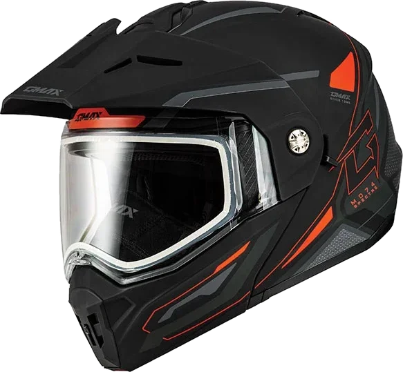 GMAX MD74 Spectre Dual Sport Helmet with Dual Lens Face Shield, red