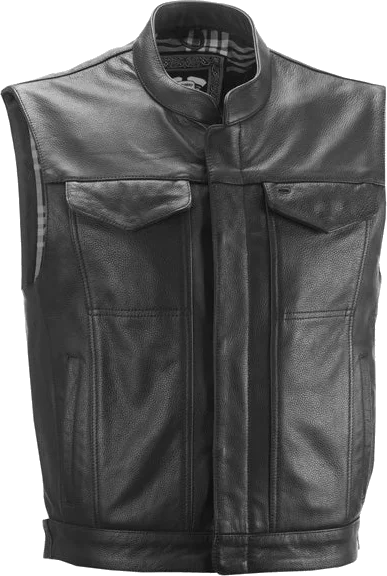 Highway 21 Magnum Leather Vest, Black