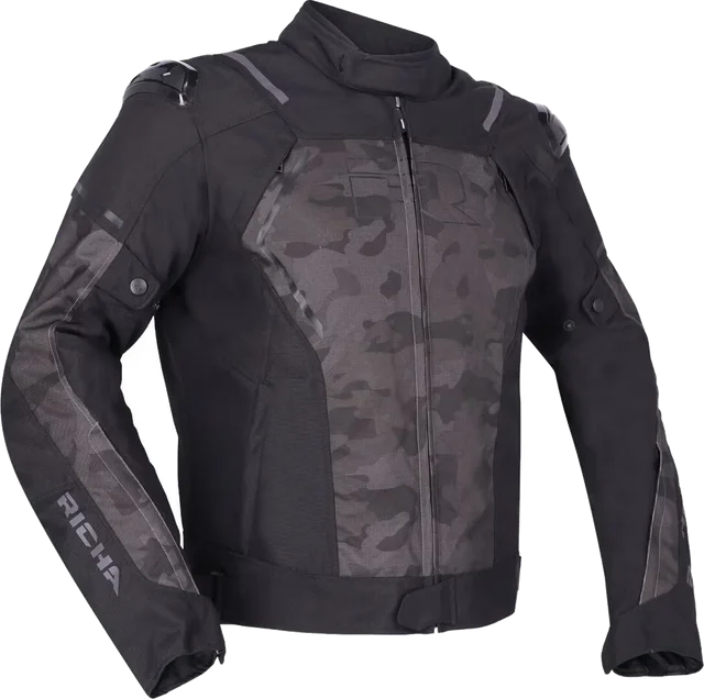 Richa Vendetta Camo waterproof Motorcycle Textile Jacket, black/camouflage