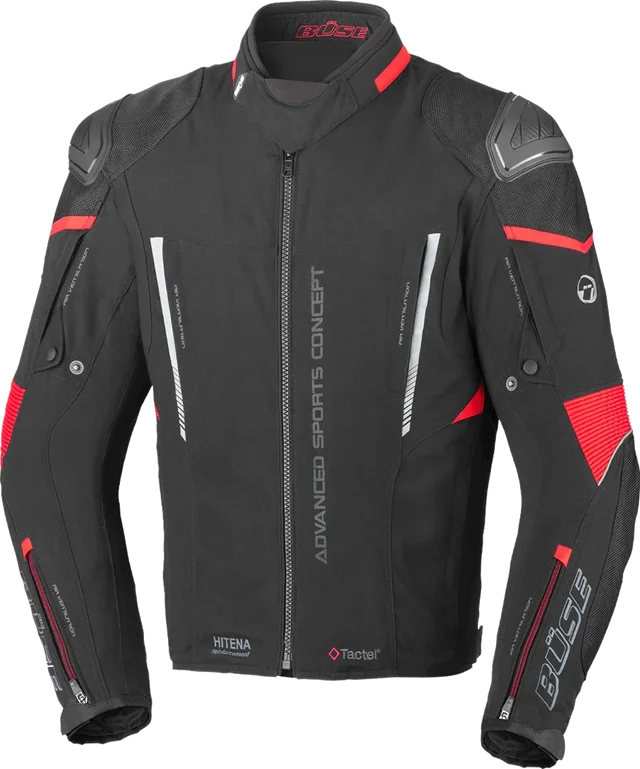 Büse Rocca Motorcycle Textile Jacket, black/red