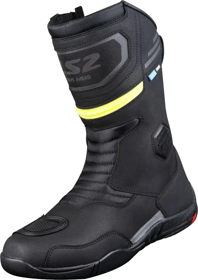 LS2 Goby waterproof Motocycle Boot, black/neon-yellow
