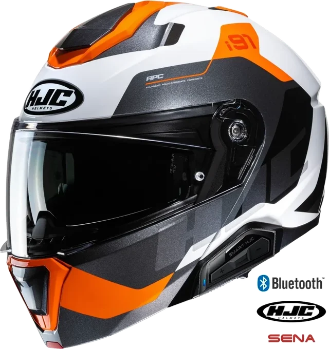 HJC i91 Modular Bluetooth Helmet Carst MC-7 11b installed