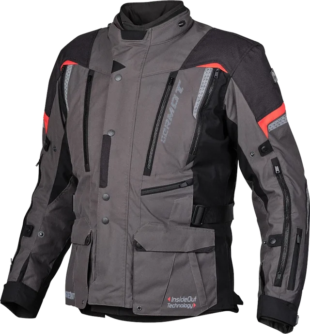 Germot InsideOut Motorcycle Textile Jacket, black/anthracite/red