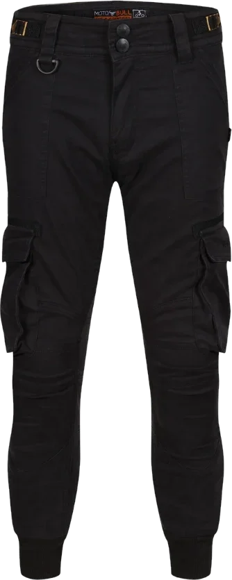 MotoBull Ryan Cargo Trousers - Black, Black Long