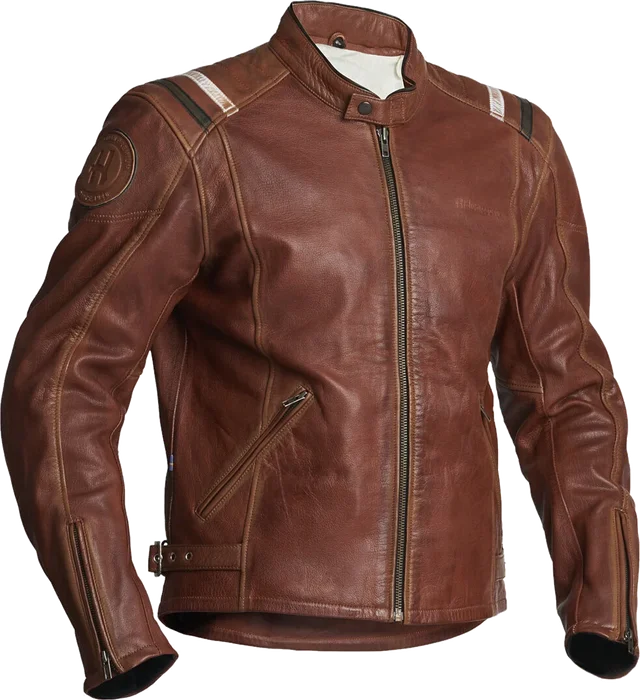 Halvarssons Skalltorp Motorcycle Leather Jacket, brown