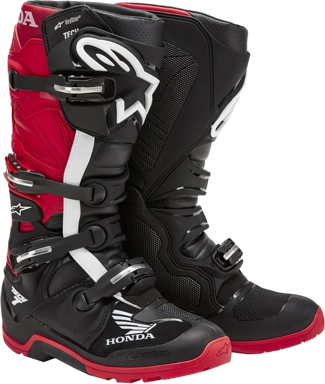 Alpinestars Honda Tech 7 Enduro Drystar waterproof Motocross Boots, black/red