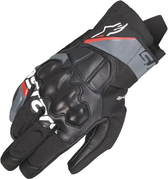 Alpinestars Corozal V3 Drystar Waterproof Leather/Textile Gloves, Black/Charcoal/Red