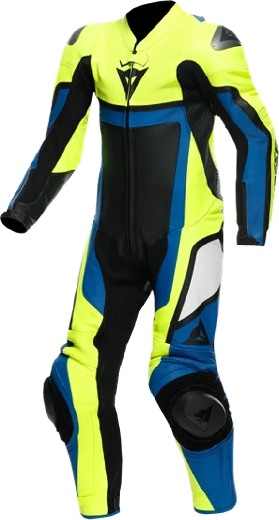 Dainese Gen-Z One Piece Perforated Kids Leather Suit, blue/yellow