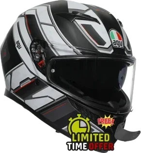 AGV K3 - Rivia Matt Black/White - Free Dark Visor