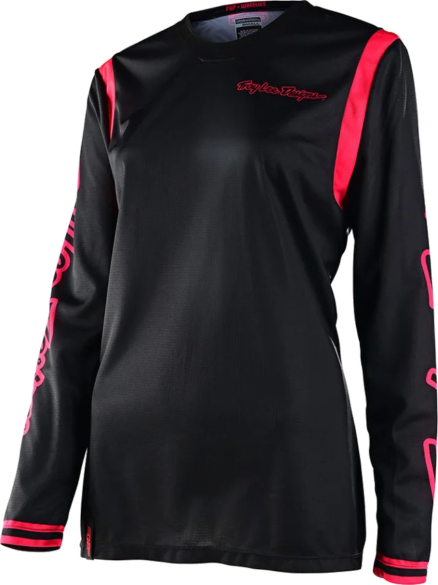 Troy Lee Designs Womens GP Jersey Mono Black / Flo Red, BLACK / FLO RED