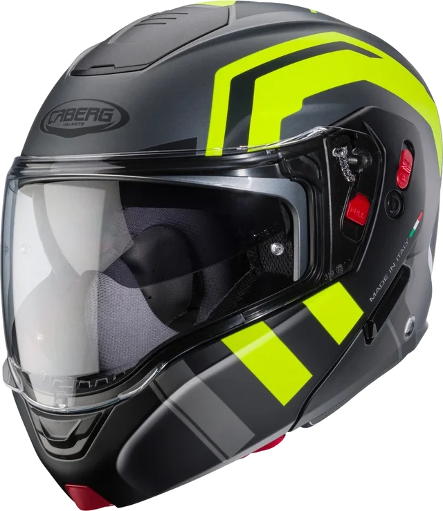 Caberg Horus X Road Matt Grey Yellow Flip Up Helmet, Matt Grey Yellow