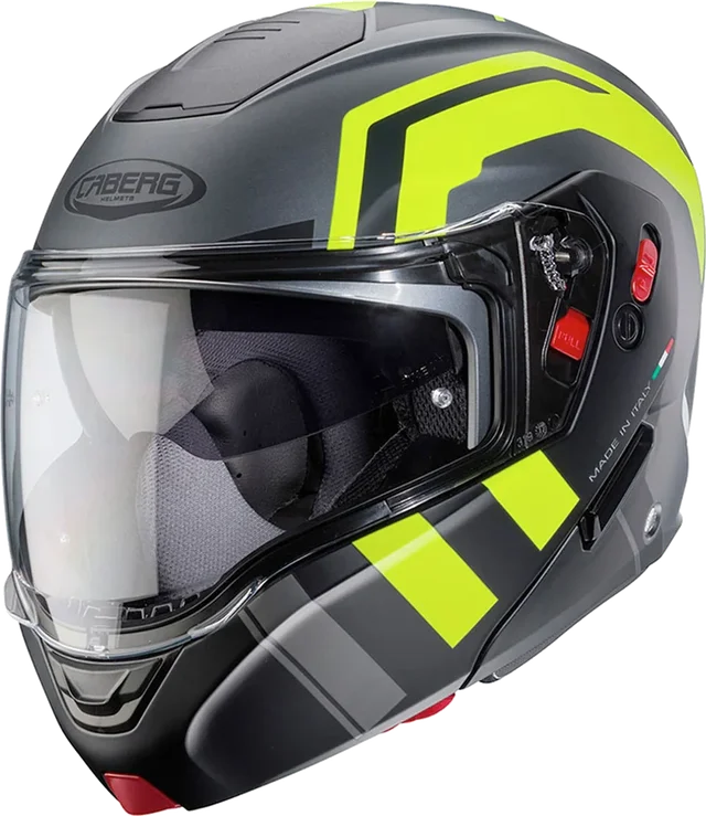 Caberg Horus X Helmet Road Gun Metal/Black/Yellow Fluo Matt
