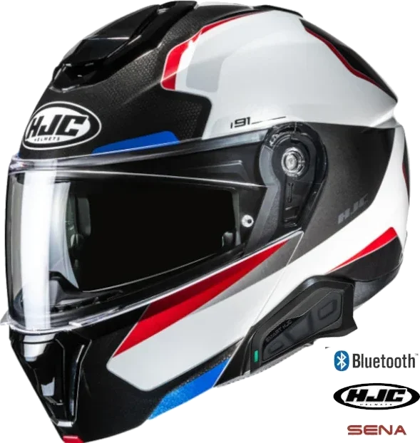 HJC i91 Modular Bluetooth Helmet Felio MC21 50b installed