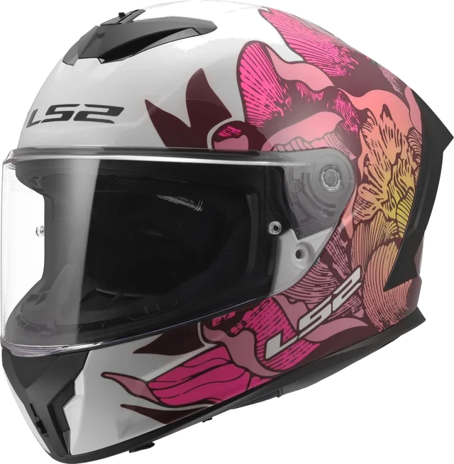 LS2 FF820 Rapid III Poppies Helmet, White/Hotpink