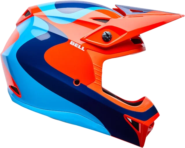 Bell Helmets Bell MX-10 MIPS Wave Helmet CLOSEOUT, orange blue wave