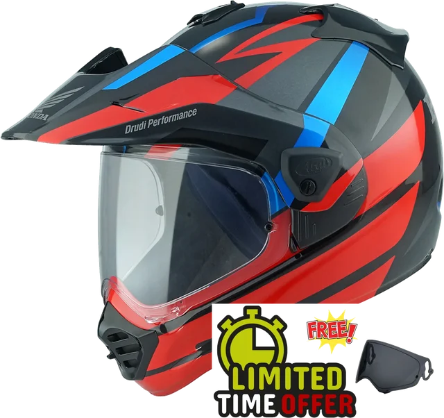 Arai Tour-X5 Honda Africa Twin Black / Red - Free Dark Visor