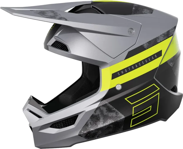 Shot Furious Patrol Motocross Helmet, grey/neon yellow
