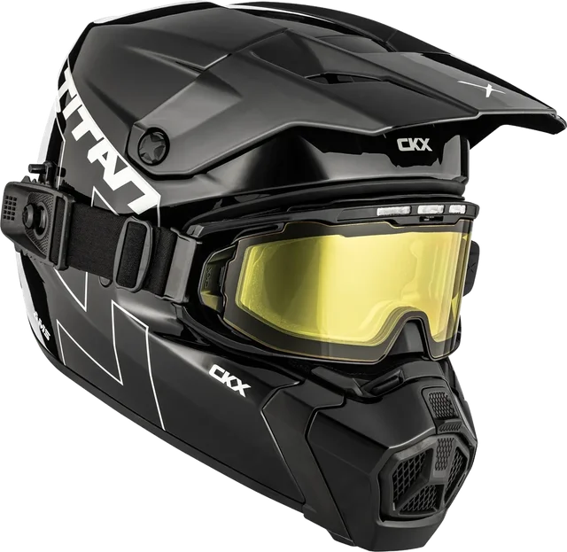 CKX Titan AMS Solid Helmet w/ Dual Lens Goggle, gloss black