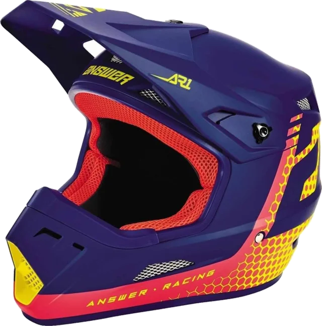 Answer Racing AR1 Charge Youth Off-Road Helmets, air pink pro yellow midnight