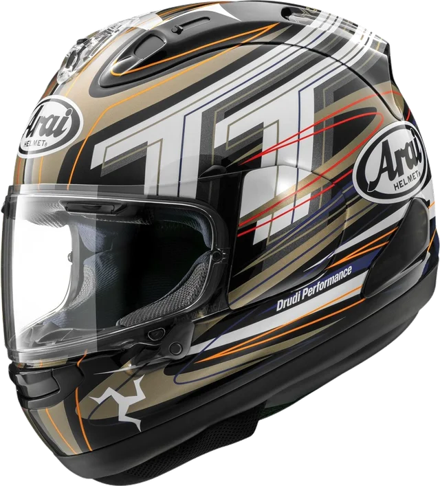 Arai Corsair-X IOM TT 2024 Helmet, Black/White/Gold