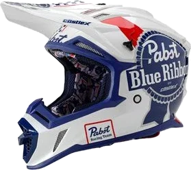 Castle X Pearl White/Navy/Red PBR CX200 Helmet