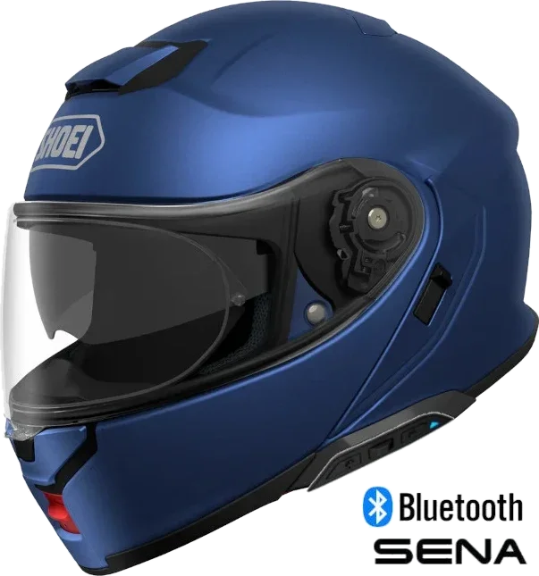 Shoei Neotec 3 Modular Helmet Matte Blue Metallic SRL 3 Installed