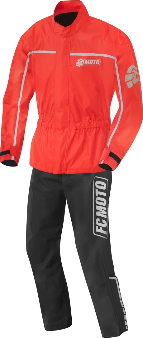 FC-Moto Urban Rain Kit Two Piece Motorcycle Rain Suit, black/red