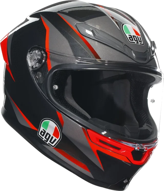 Agv K6 S E22.06 Helmet Slashcut Black/Grey/Red Gloss
