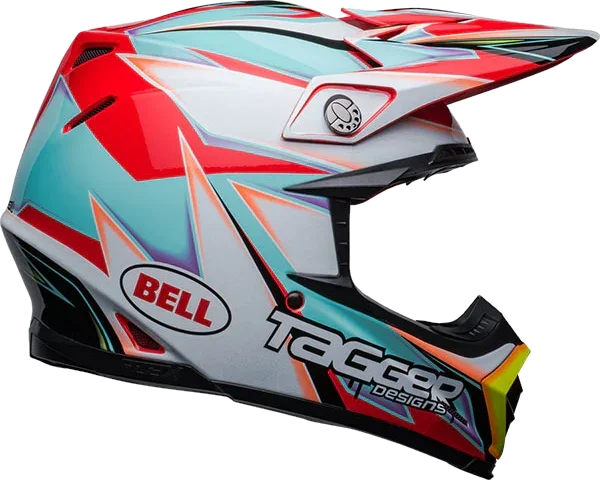 Bell Moto-9S Flex Tagger Edge Helmet, Gloss White/Aqua