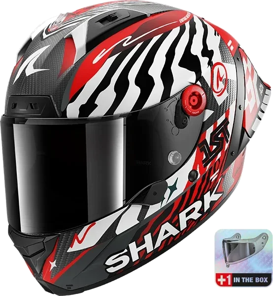 Shark Aeron-GP FIM 2 Speed-Fancy DWR - Matt Carbon / White / Red