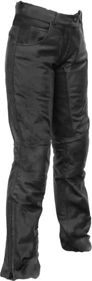 Richa Carolina Leather Ladies Jeans - Black, Black Short