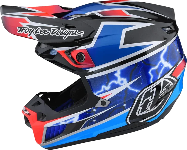 Troy Lee Designs SE5 Composite Helmet w/ MIPS - Lightning, blue