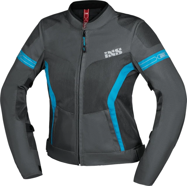 IXS Trigonis-Air Ladies Grey Blue Textile Motorcycle Jacket, grey/blue