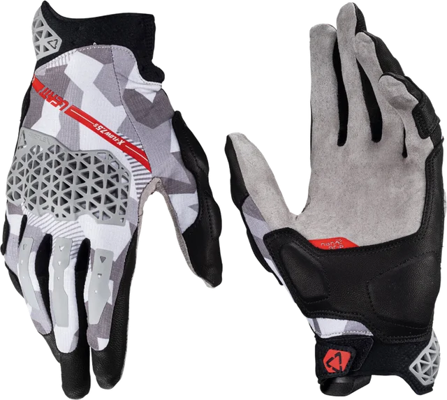 Leatt ADV X-Flow 7.5 Camo Short Motorcycle Gloves, grey/black