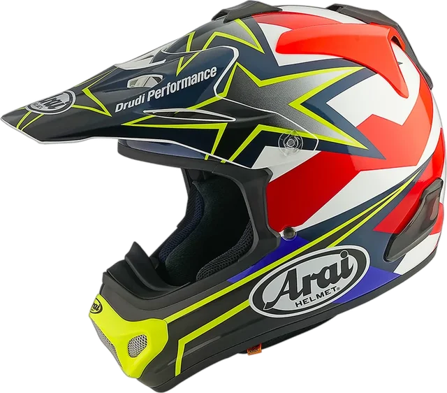 Arai MX-V Evo Helmet Stars & Stripes Fluo Yellow/Red/White/Blue
