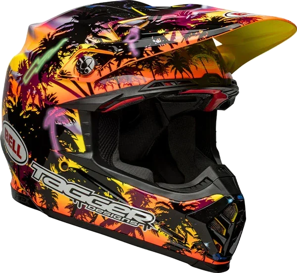 Bell Moto-9S Flex Tagger Tropical Fever Helmet, Yellow/Orange
