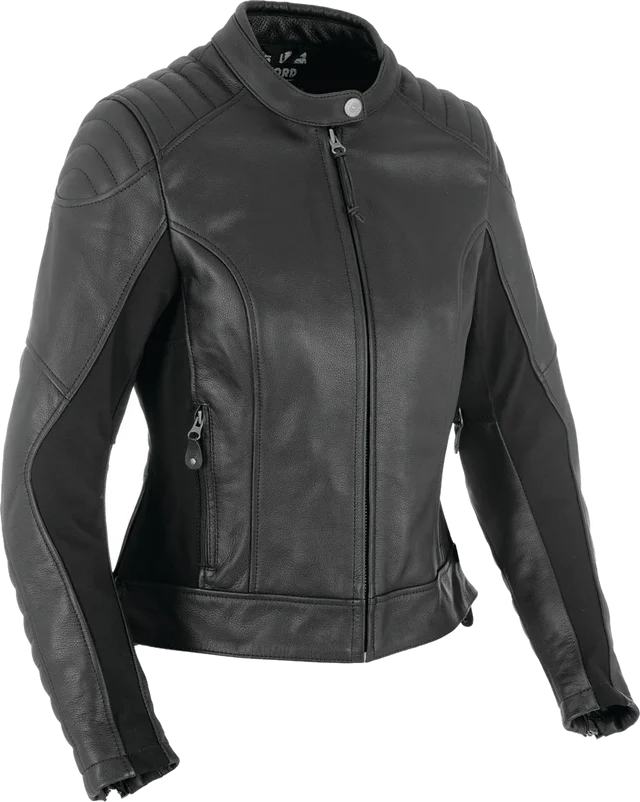 Oxford Beckley Ladies Motorcycle Leather Jacket, black