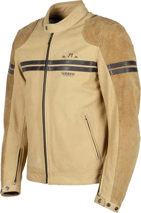 Helstons Chevy Air Leather Jacket Yellow Brown