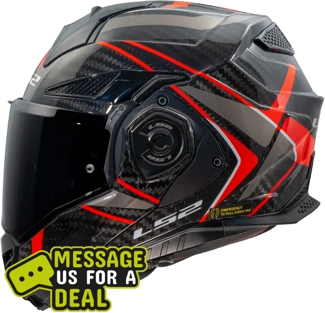 LS2 FF901 ADVANT X CARBON FUTURE II RED-06 GLOSS (Includes Additional Dark Visor), future ii red