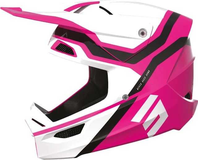 Shot Race Sky Motocross Helmet, White/Hotpink